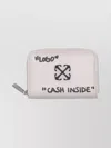 Off-white Jitney Coin Purse Round Shape Logo Print In Neutral