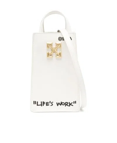 Off-white Jitney Crossbody Phone Bag In White