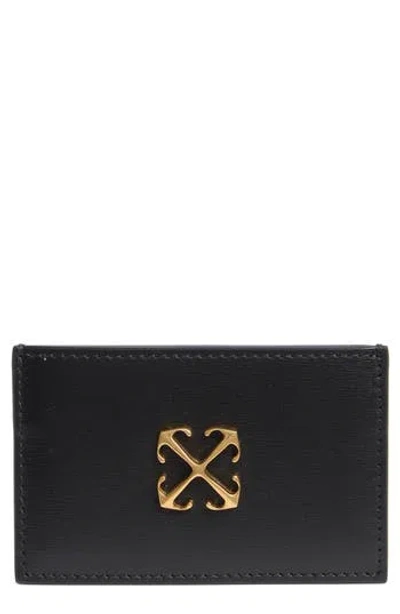 Off-white Jitney Leather Card Case In Black