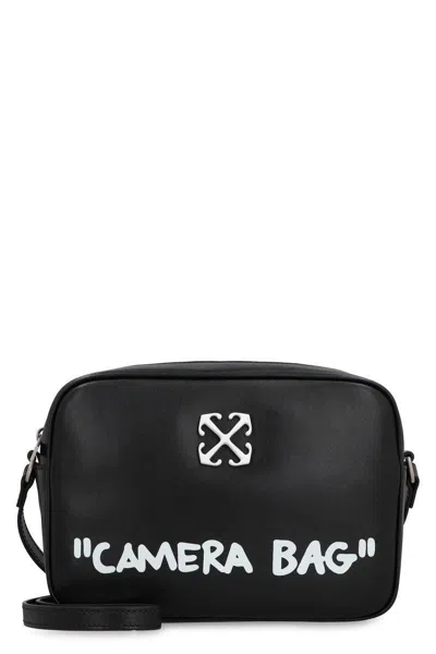 Off-white Jitney Leather Crossbody Bag In Black