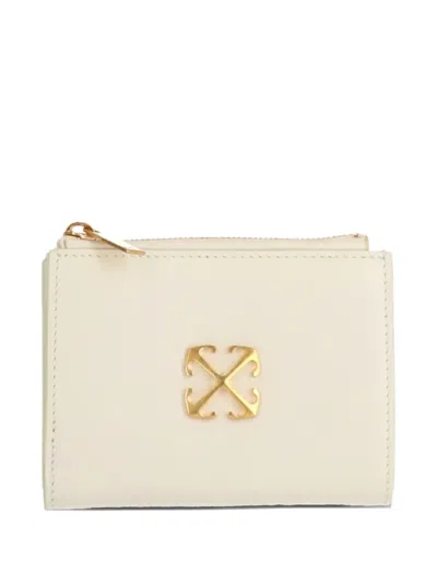 Off-white Jitney Logo-plaque Zipped Wallet In Neutral