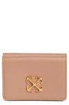 Off-white Jitney Leather Wallet In Beige