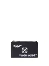 Off-white Jitney Quote Card Holder With Zip In Black