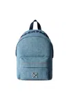 Off-white Jitney Backpack Quote Denim In Blue