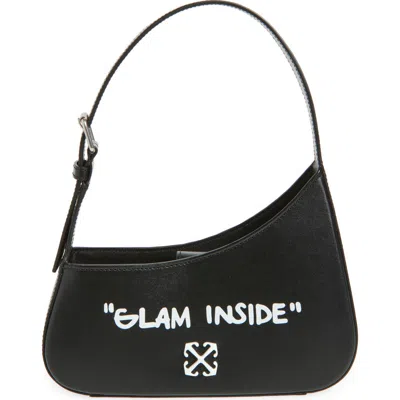 Off-white Jitney Quote Leather Shoulder Bag In Black