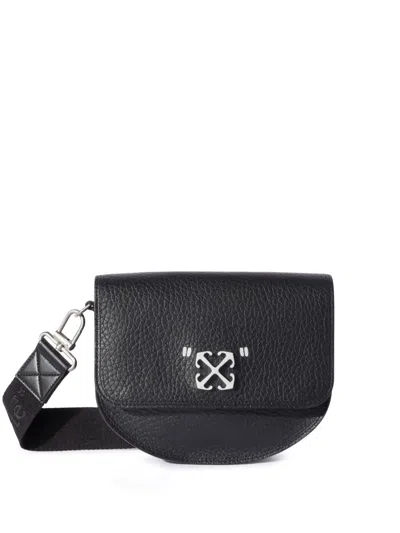 Off-white Jitney Round Quote Shoulder Bag In Black