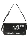 Off-white Jitney 1.0 Logo Plaque Shoulder Bag In Black