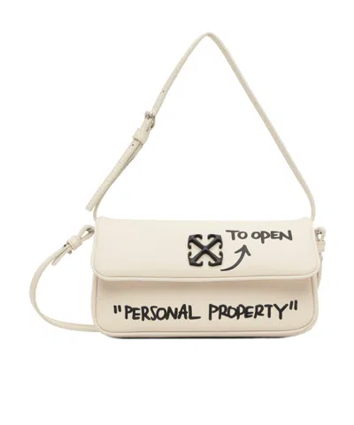 Off-white Jitney Shoulder 0.7 Quote Shoulder Bag In Neutral