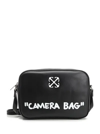 Off-white Medium Jitney Quote Shoulder Bag In Black