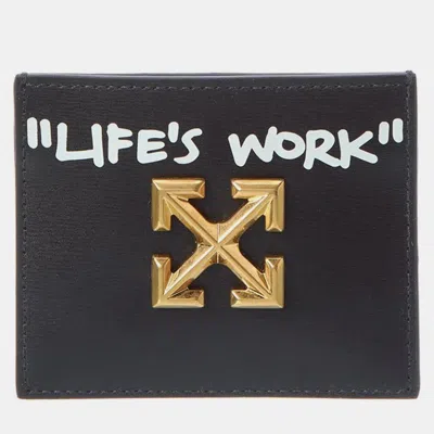 Pre-owned Off-white Off White Jitney Simple Black Leather Cardholder