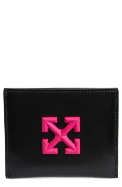 Off-white Jitney Simple Leather Card Case In Black