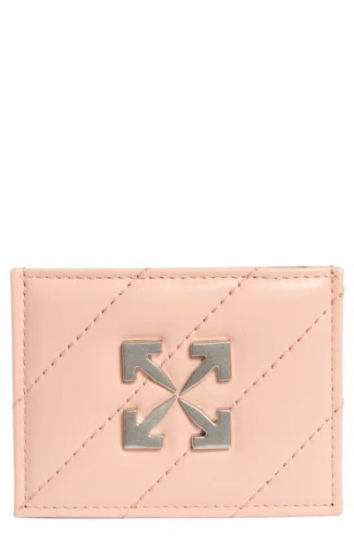 Off-white Jitney Simple Leather Card Case In Neutral