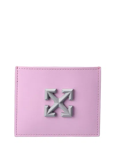 Off-white Jitney Simple Leather Card Case In Purple