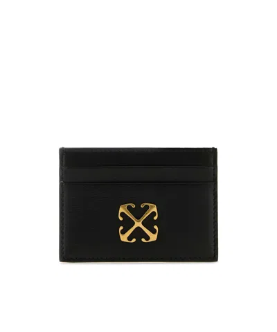 Off-white Jitney Simple Leather Cardholder In Black