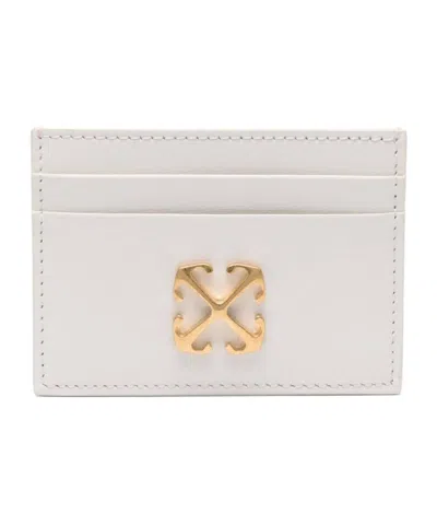 Off-white Jitney Simple Leather Cardholder In Nude