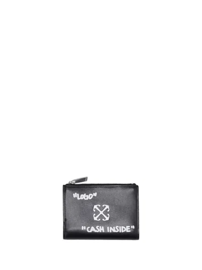 Off-white Jitney Zipped Bifold Quote Black - White In Multi