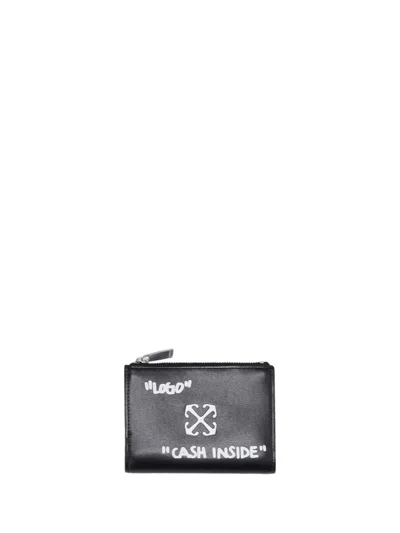 Off-white Off White Jitney Zipped Bifold Quote Black White