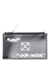 Off-white Jitney Zipped Card Holder Logo In Multi