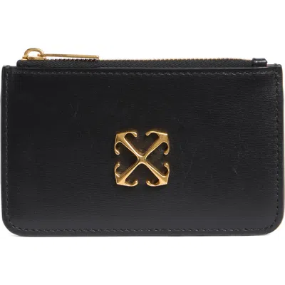 Off-white Jitney Zipped Leather Card Case In Multi