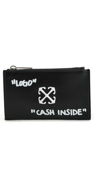 Off-white Jitney Zipped Quote Card Case Black