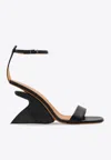 Off-white Jug Wedge-heel Leather Sandals In Black