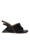 Off-white Jug Wedge-heel Leather Sandals In Black