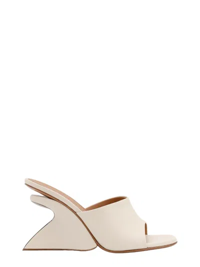 Off-white Jug Leather Wedge Mules In White