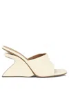 OFF-WHITE JUG WHITE LEATHER SANDALS FOR WOMEN