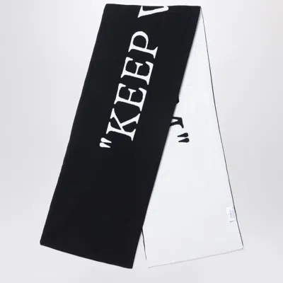 OFF-WHITE OFF-WHITE  KEEP WARM BLACK/WHITE WOOL SCARF