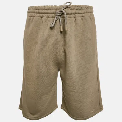 Pre-owned Off-white Khaki Green Cotton Knit Shorts S