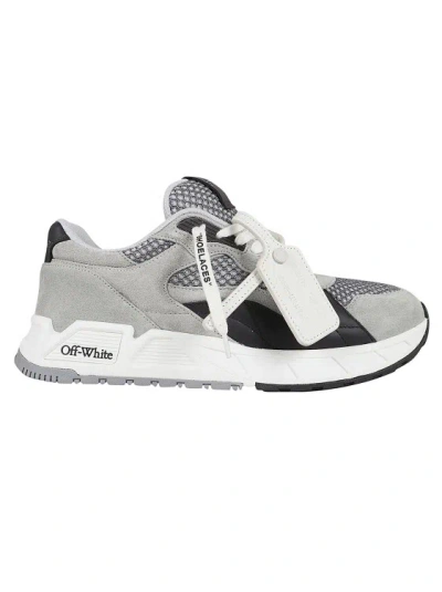 Off-white Kick Off Sneakers In Leather In Grey