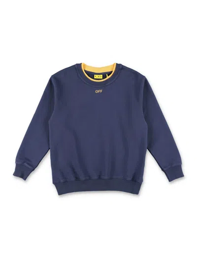 Off-white Kid - Off Stamp Clear Sweatshirt In Blue