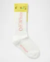 Off-white White Socks With Logo In White - Pink