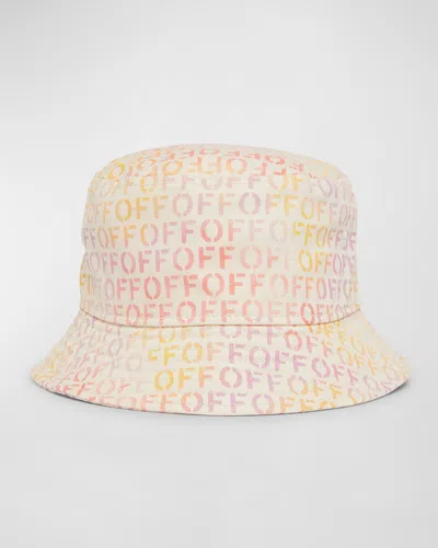 Off-white Kid's Off-stamp Bucket Hat In Pink Multicolor