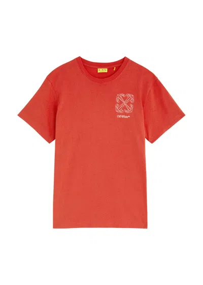 Off-white Kids 3d Arrows Printed Cotton T-shirt (13 Years) In Red