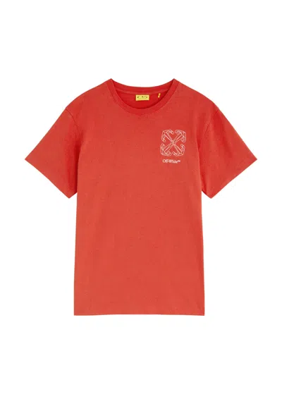Off-white Kids 3d Arrows Printed Cotton T-shirt (4-12 Years) In Red