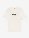 Off-white Kids Arrow Sponge Logo T-shirt In White
