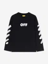 Off-white Kids Arrow Sponge Long Sleeve T-shirt In Black