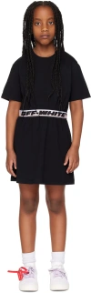 Off-white Girls Logo Band Dress In Black