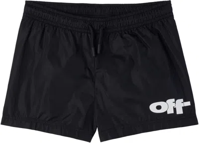 Off-white Kids Black Off Split Swim Shorts