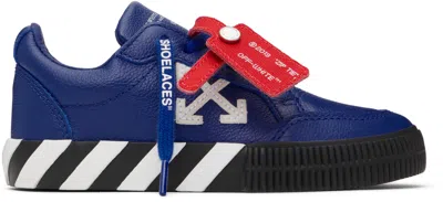 Off-white Kids Blue Vulcanized Leather Trainers In Blue - White