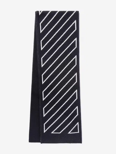 Off-white Kids Bookish Diagonal Scarf In Black