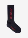 Off-white Kids Bookish Logo Socks In Black