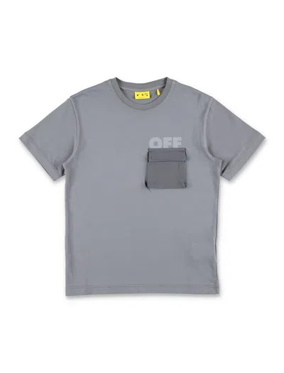 Off-white Kids Grey T-shirt With Pocket In Multi