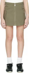 Off-white Ripsto Cargo Mini Skirt Kids In Kaki - Black