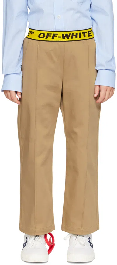Off-white Kids Khaki Industrial Trousers In Kaki Yellow