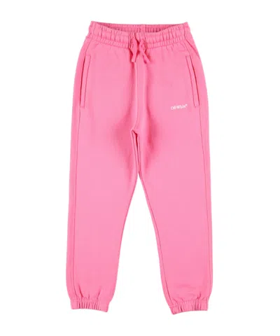 Off-white Kids Logo Bookish Jogging Pants In Pink