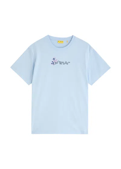 Off-white Kids' Light Blue Arrow Flowers S/s T-shirt