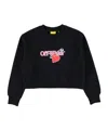 Off-white Kids Logo Printed Cropped Sweatshirt In Black