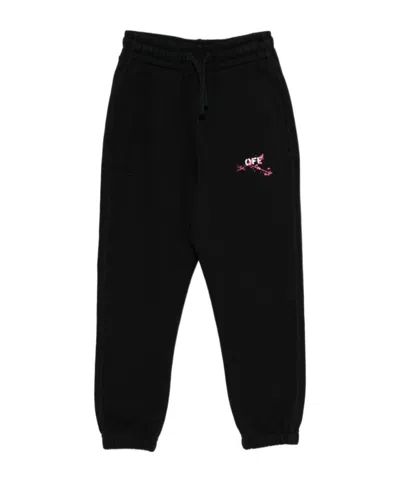 OFF-WHITE OFF-WHITE KIDS LOGO PRINTED DRAWSTRING PANTS